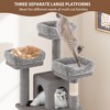 Large Cat Tree for Big Cats, Multi-Level Cat Tower for Indoor Cats, Scratching Post,Condo,Platforms,Cat Tunnel,Hammock,Feeding Station,Pet Play House - 4 of 4