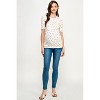 Hello Miz Women's Ribbed Puff Sleeve Side Ruched Maternity Top - 4 of 4