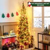 Costway 7ft Pre-lit PVC Artificial & Pine Needles Half Christmas Tree w/ 450 Branch Tips & 150 Lights - 2 of 4