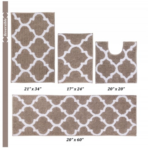 Better Trends Trier Polyester 2 Piece Bath Rug Set - Beige 