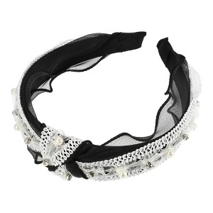 Unique Bargains Women's Knotted Headbands White 1 Pc - 1 of 4