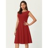 Hobemty Women's Sleeveless Elegant Round Neck Office A-Line Dress - 3 of 4