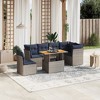 vidaXL Patio Sofa Set with Cushions 7 Piece, Outdoor Sectional Sofa Couch, Patio Conversation Set for Garden Backyard, Gray Poly Rattan - 2 of 4