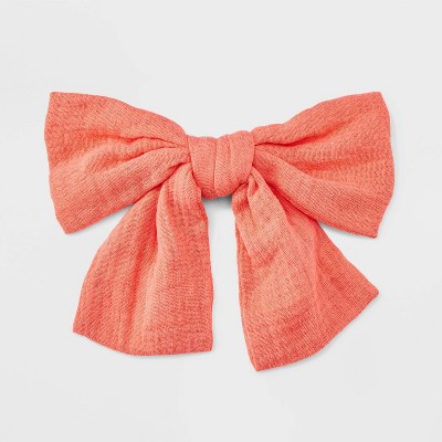 Wrinkled Linen Bow Hair Barrette - Universal Thread™