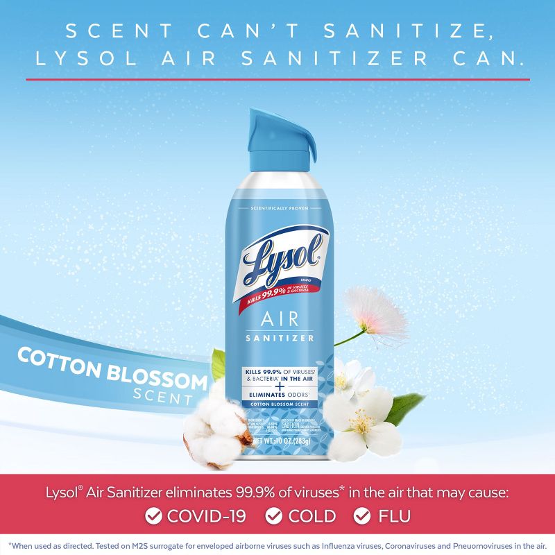 Lysol Cotton Blossom Air Sanitizer - 10oz, 3 of 7