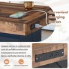 Farmhouse Coffee Table with 2 USB Ports, Outlets, LED Light, Charging Station, Black, 31.4� x 31.4�' - 2 of 3