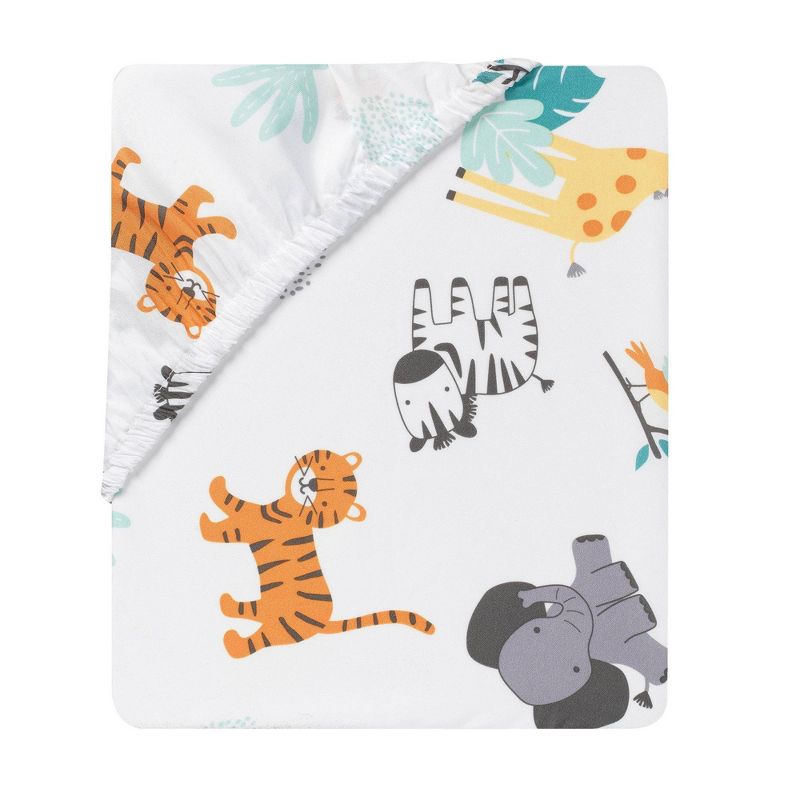 Lambs &#38; Ivy Mighty Jungle Fitted Crib Sheet, 3 of 5