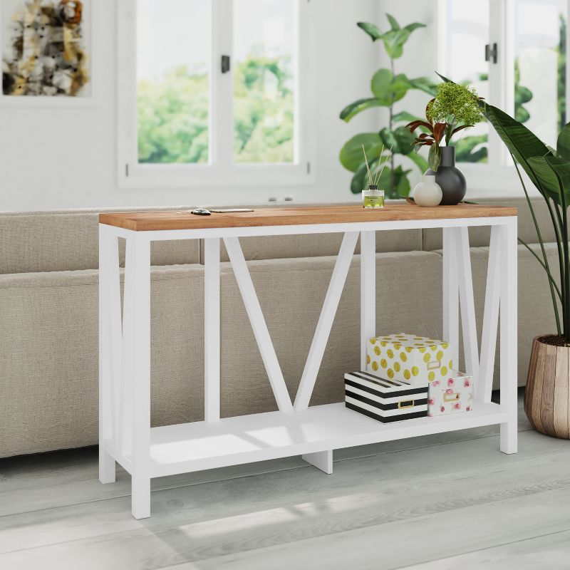 Emma and Oliver Modern Farmhouse Entryway Console Accent Table, 3 of 11