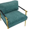 PAGED Minimalist Accent Chair with Cushions Contemporary Reading Chair with Metal Frame and Wooden Armrest Design for Living Room, Bedroom - 3 of 4