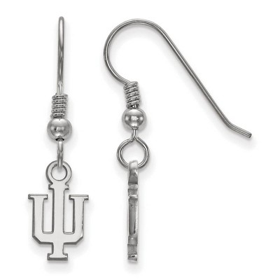Black Bow Jewelry Sterling Silver Indiana Hoosiers NCAA Dangle Earrings