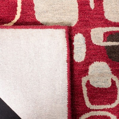 Red and Multi Wool Handmade Tufted 4' x 6' Area Rug