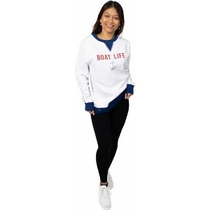 Pavilion Gift Company - Boat Life - XL White Unisex Crewneck Sweatshirt - Sweatshirts - 1 of 4
