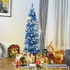 6FT Artificial Christmas Tree - 520 Branch Tips, Blue/Pencil Shape Design, Eco-Friendly PVC + Sturdy Metal Stand - 2 of 4