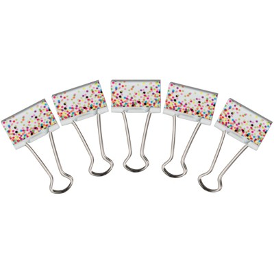 Teacher Created Resources Confetti Binder Clips, Medium (Case of 6)