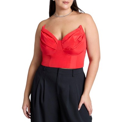 ELOQUII Women's Plus Size Dramatic Bust Crop Top