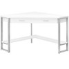HomeRoots 42" White and Silver Corner Computer Desk - 4 of 4