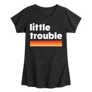 Girls' - Instant Message - Trouble Little Fitted Short Sleeve Graphic T-Shirt - 1 of 4