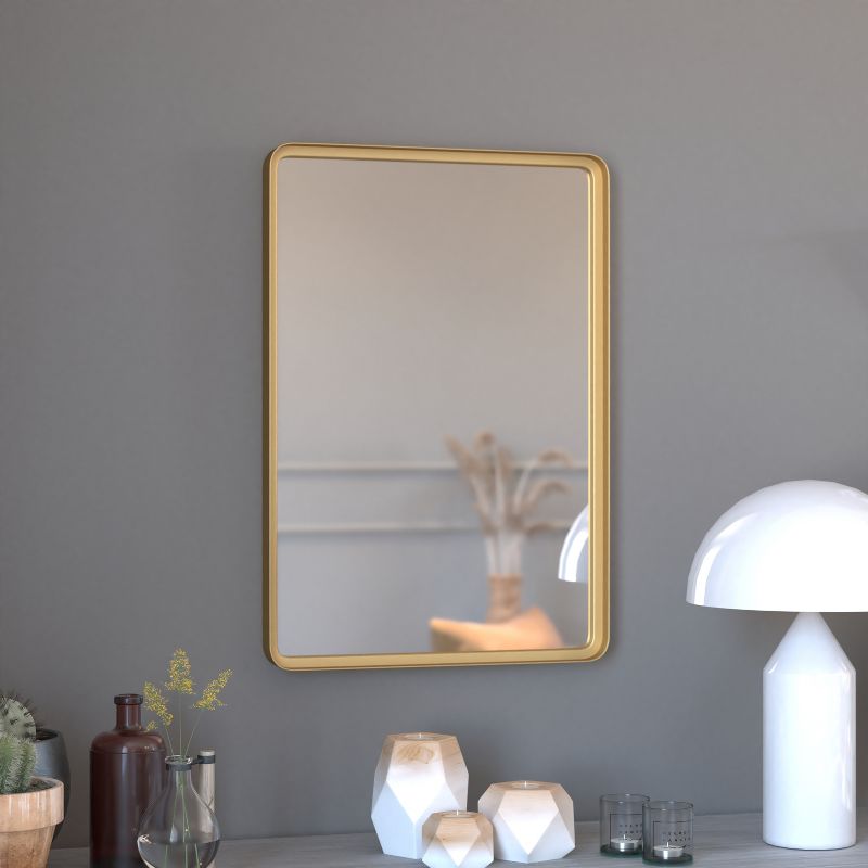 Merrick Lane Decorative Wall Mirror with Rounded Corners for Bathroom, Living Room, Entryway, Hangs Horizontal Or Vertical, 3 of 14