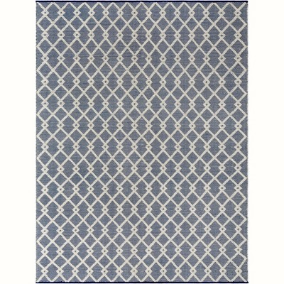 Blueberry Geometric Hand-Knotted Wool 9' x 12' Rug