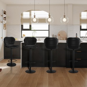Bar Stools with High Backrest Adjustable Swivel Bar Stools,4 Packs, Soft Cushioned Chairs Modern Barstools for Dining Room Counter Height - 1 of 4