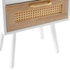 NicBex 15.75 inch Rattan Nightstand with 1 Drawer,Modern Side Table with Power Outlet and USB Ports,Bedside Table for Bedroom,Living Room - 4 of 4