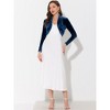 INSPIRE CHIC Women's Long Sleeve Cocktail Party Open Front Cropped Velvet Bolero Shrugs - 3 of 4