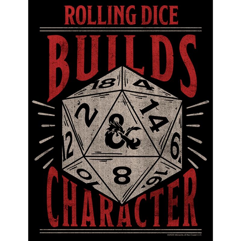 Men's Dungeons & Dragons Rolling Dice Builds Character T-Shirt, 2 of 3