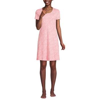 Lands' End Women's Cotton Short Sleeve Knee Length Nightgown