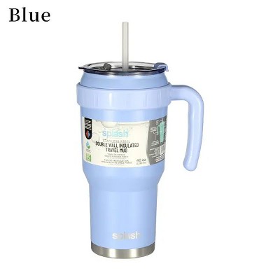 Steel Insulated Mugs i Break Reusable For Hot And Cold Drinks, Ldeal For Water, lced Tea, Coffee, Car Mugs Tumblers With Handle And Straw