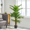 Syemin Artificial Plant Palm Tree Indoor Faux Fake Floor Greenery Potted Real Touch Decorative Green Leaves Black Pot, Green, 31"*31"*51" - 4 of 4