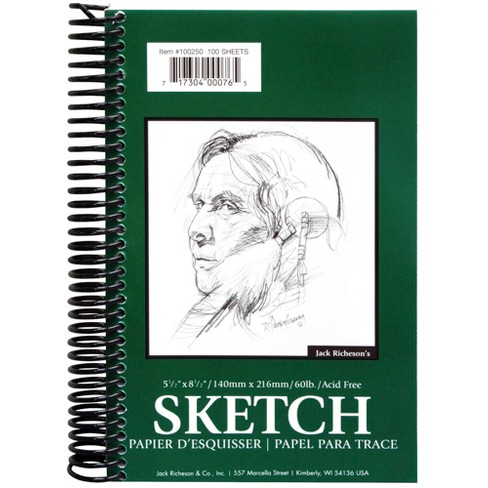 Jack Richeson Sulphite Sketch Pad, 5-1/2 X 8-1/2 Inches, 60 Lb, 100 Sheets  : Target