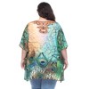 Plus Size Short Caftan with Tie-up Neckline - One Size Fits Most Plus - White Mark - 3 of 4