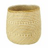 Handwoven Cylinder Storage Basket, Geometric Pattern, Seagrass and Rattan, White/Black & Natural, 13.7 Inch - 3 of 3