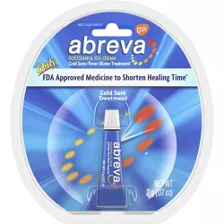 Abreva Docosanol 10% Cream Cold Sore/Fever Blister Treatment Tube - 0.07oz