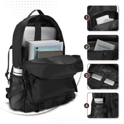 Unique Bargains Men Women Water-Resistant Large Capacity Laptop Backpack Black — фото 2