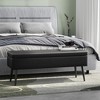 Storage Ottoman Bench, Mid-Century Modern Entryway Bedroom Bench, Synthetic Leather with Stitching, Safety Hinges - 2 of 4