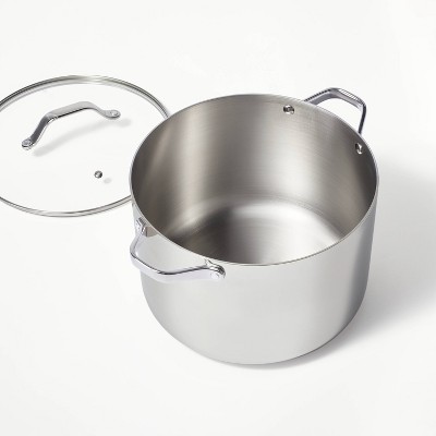 12qt Stainless Steel Stock Pot Silver - Figmint™ ‼️one stain and a little scratch ‼️
