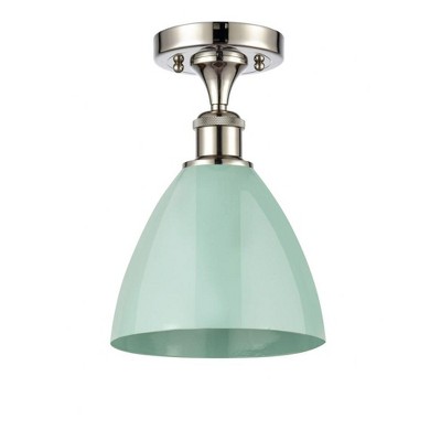 Plymouth Dome - 1 Light Semi-Flush Mount In Industrial Style-11.25 Inches Tall and 7.5 Inches Wide