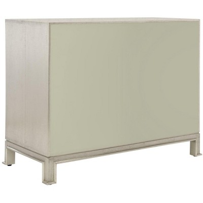 Antonella 42'' Silver Metal Chest with Quatrefoil Hardware
