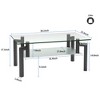 Glass Coffee Table, Rectangle Glass Table With Double Layer Storage Space Modern Transparent Living Room Side Center Table - 4 of 4