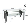 Glass Coffee Table, Rectangle Glass Table With Double Layer Storage Space Modern Transparent Living Room Side Center Table - image 4 of 4