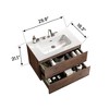 NicBex Floating Bathroom Vanity with Sink and Faucet Holes,Bathroom Sink Vanity with 2 Drawers,Oak/Walnut/White/Gray - 3 of 4