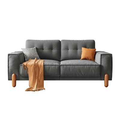 NicBex Upholstered Loveseat Sofa Mid-Century Modern 2 Seater Sofa Couch with Tufted Backrest and 4 Wood Legs for Living Room,Bedroom