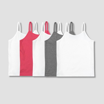 Hanes Girls' 5pk Camisole - White/gray/pink : Target