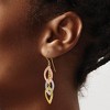 Black Bow Jewelry Tri Color Diamond Cut Dangle Earrings in 14k Gold - 3 of 4