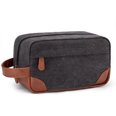 Hanging Toiletry Bag for Men, Navy Blue Water Resistant Canvas Dopp Kit with Large Capacity