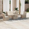 vidaXL 6 Piece Patio Sofa Set with Cushions - Beige and Cream With Table - 2 of 4