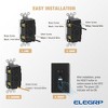 ELEGRP Black 20 Amp 125V Tamper Resistant Duplex Self-Test GFCI Outlet with Night Light, with Wall Plate (2-Pack) - 4 of 4