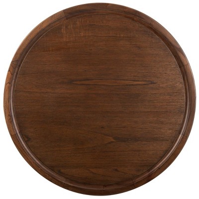 Transitional Dark Brown Round Wood Coffee Table - 28" Diameter