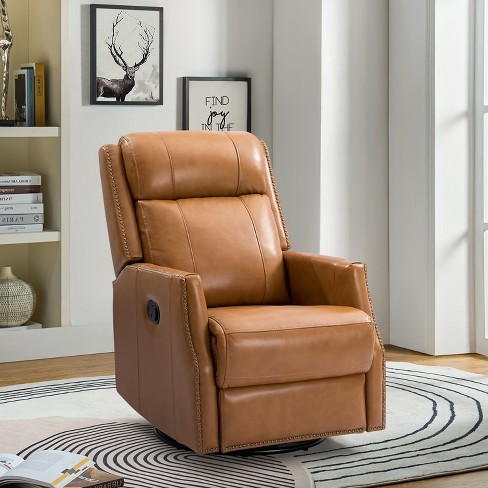 Genuine leather deals swivel recliner chairs